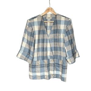 Rare Vintage Paul Costelloe Made in Ireland Oversized Jacket 4 Pure Linen Flax